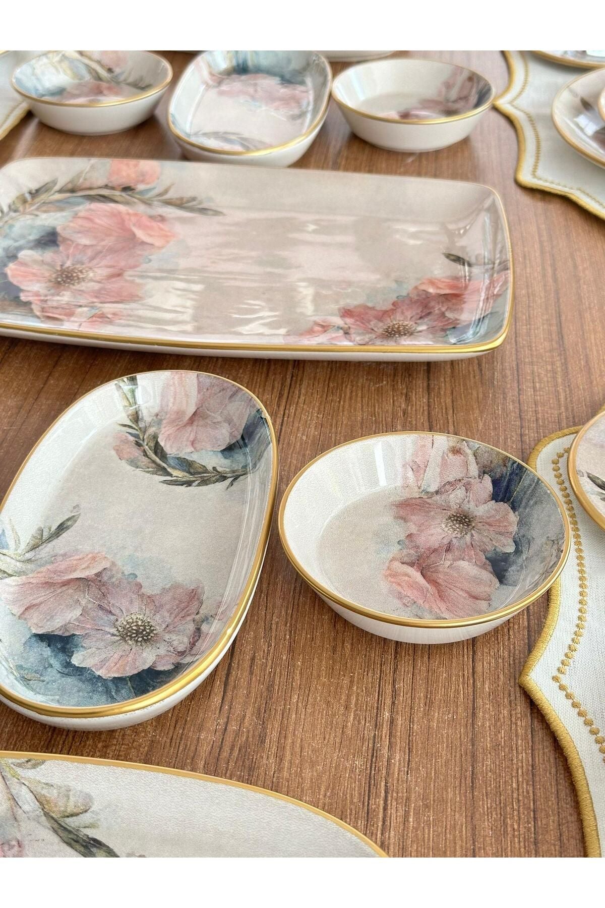 Kahvaltı Takımı 45 Parça 6 Kişilik Pink