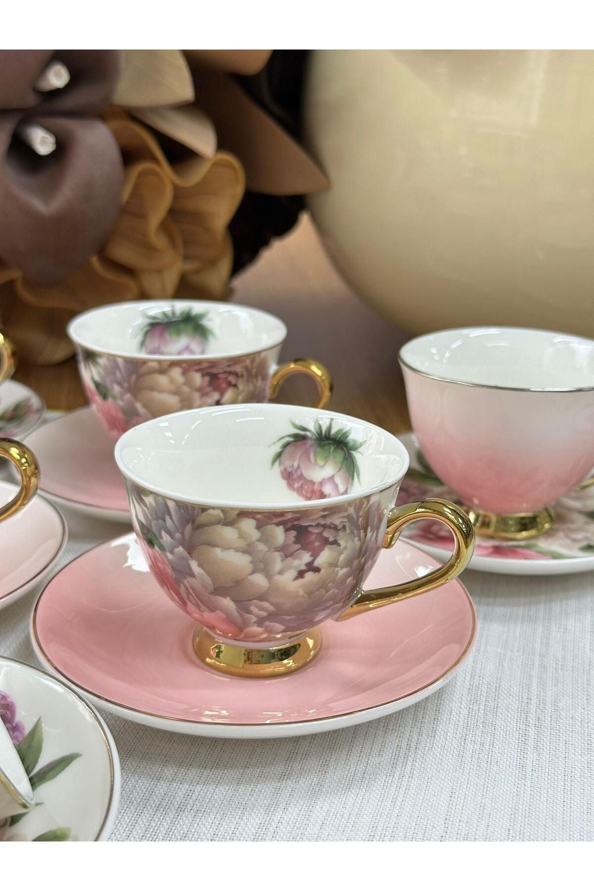 Türk Kahve Fincanı Garden 6 Kişilik 12 Parça