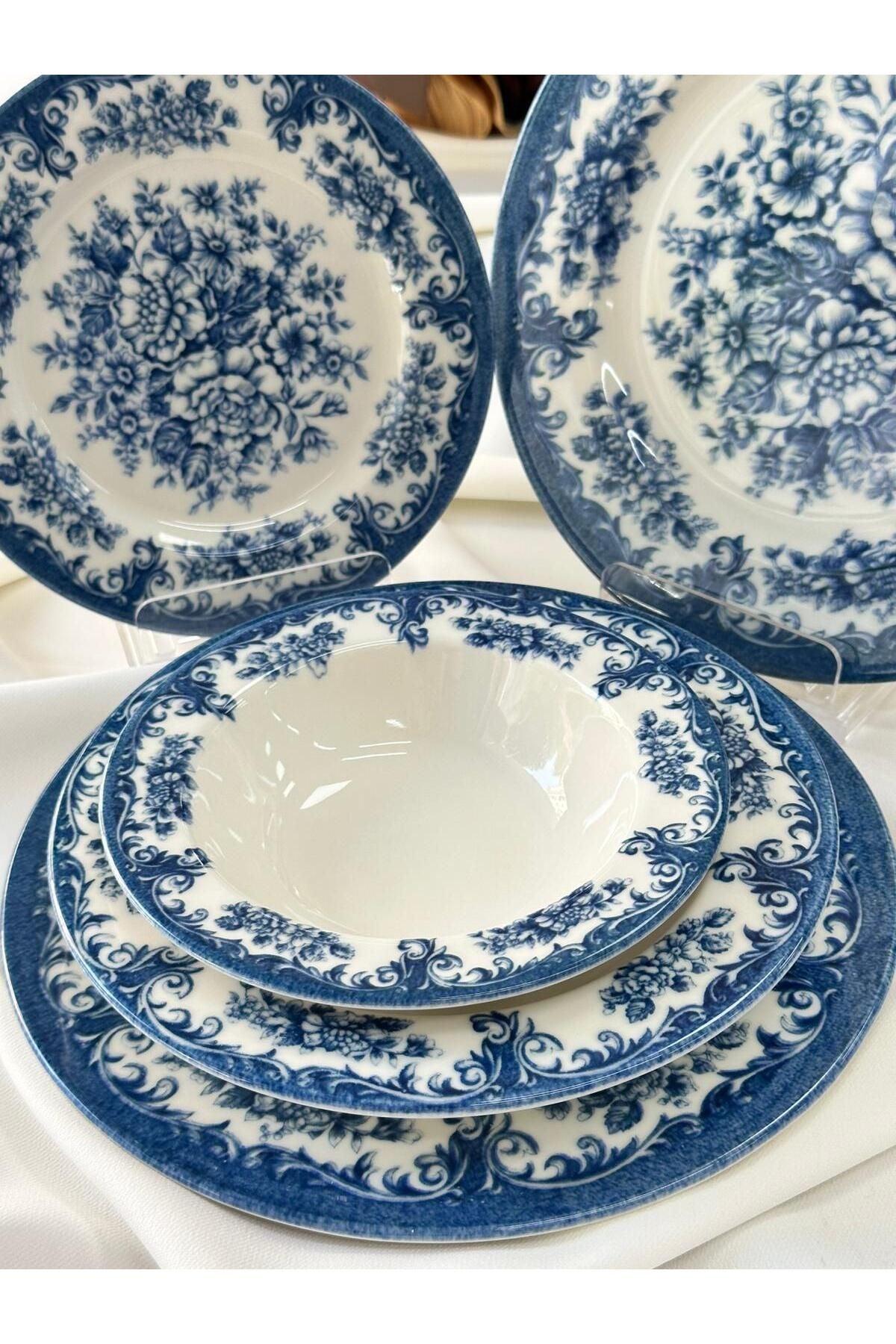 Yemek Takımı 24 Parça 6 Kişilik Blue Rosabella
