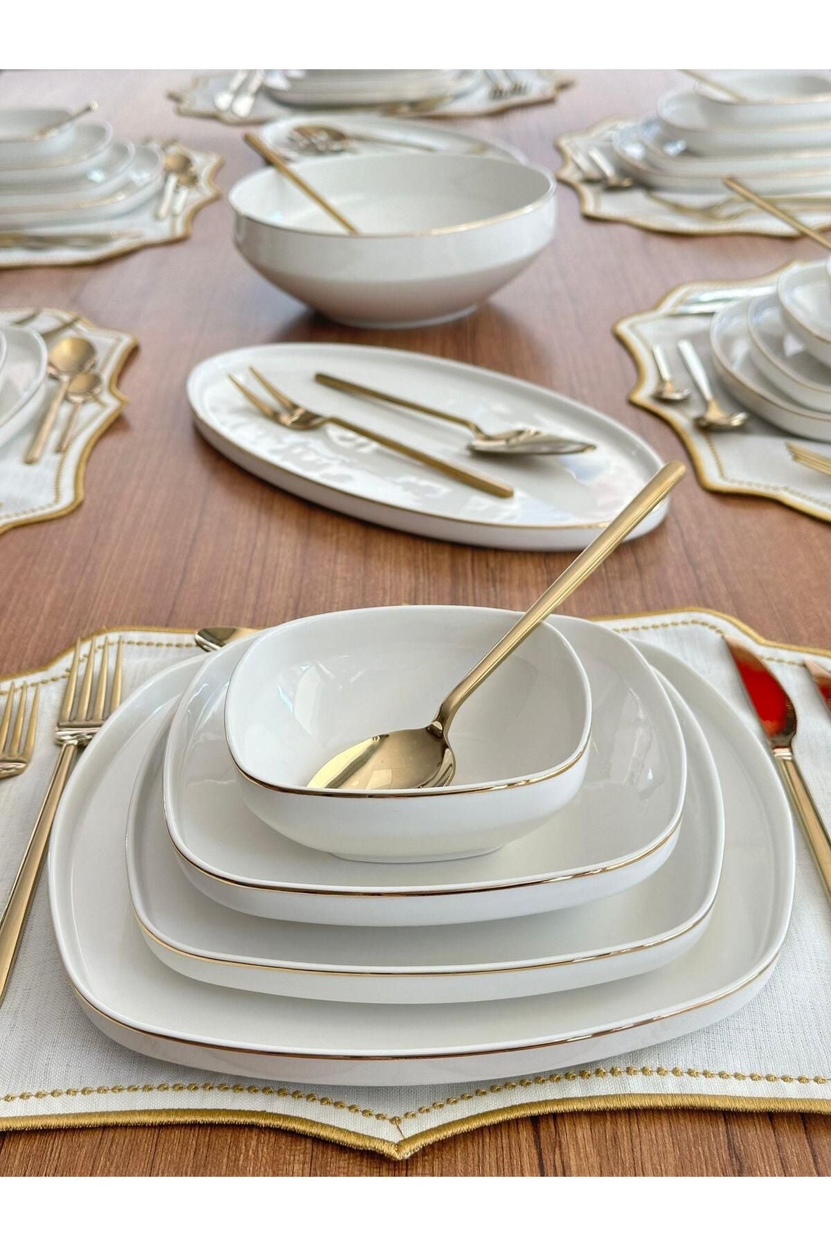 Yemek Takımı 80 Parça 6 Kişilik Ellie Gold
