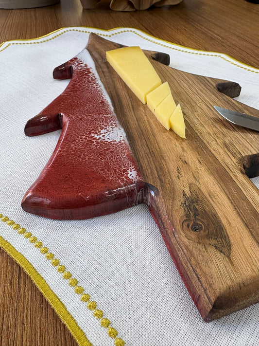 Çam Ağacı Efektli Epoksi Kesme Tahtası /Sunum / Mutfak Gereçleri