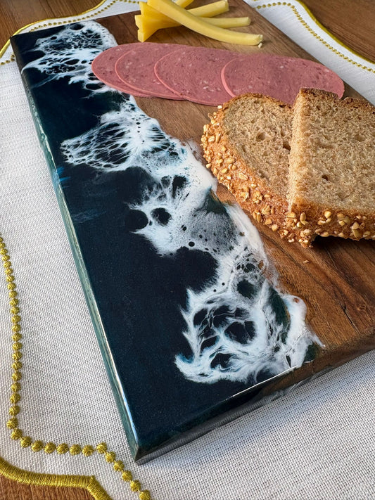 Okyanus Efektli Epoksi Kesme Tahtası /Sunum / Mutfak Gereçleri