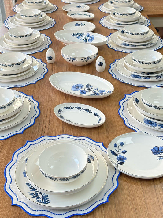 Yemek Takımı 55 Parça 12 Kişilik Blue Violet