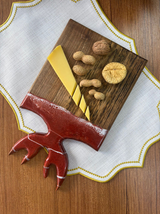 Yılbaşı Efektli Epoksi Kesme Tahtası /Sunum / Mutfak Gereçleri