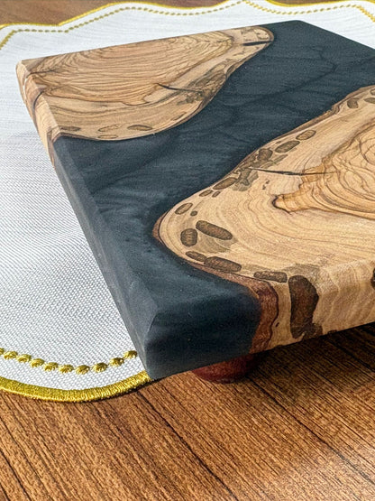 Ayaklı Dikdörtgen Epoksi Sunumluk Küçük Boy / Dark  / Orta Sunumluk