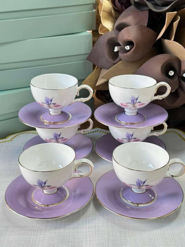 Türk Kahve Fincanı Veronica Flora 6 Kişilik 12 Parça