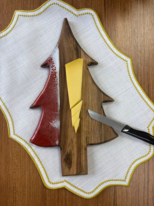 Çam Ağacı Efektli Epoksi Kesme Tahtası /Sunum / Mutfak Gereçleri