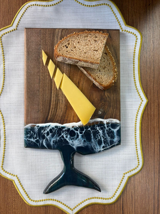 Okyanus Efektli Epoksi Kesme Tahtası /Sunum / Mutfak Gereçleri / Yüzgeç