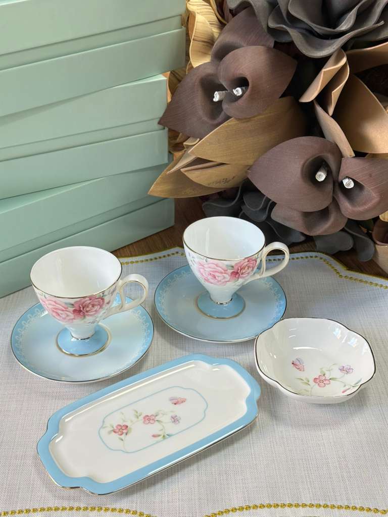 Türk Kahve Fincanı Veronica Azure 2 Kişilik 6 Parça / Lokumluk / Çerezlik