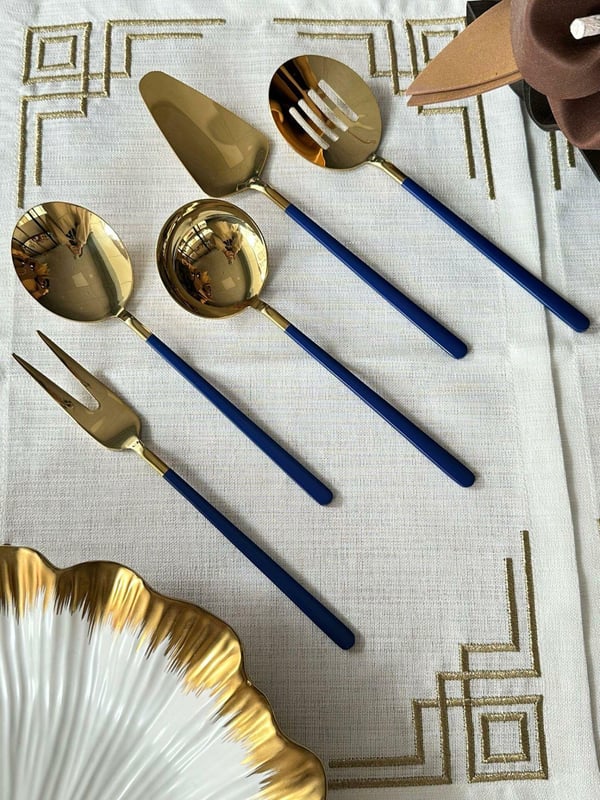 Allegra Blue Gold 5 Parça Sosluk Kepçe Seti