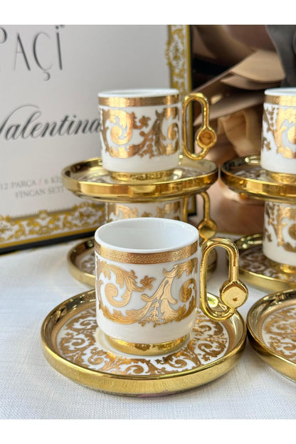 Türk Kahve Fincanı Larina 6 Kişilik 12 Parça