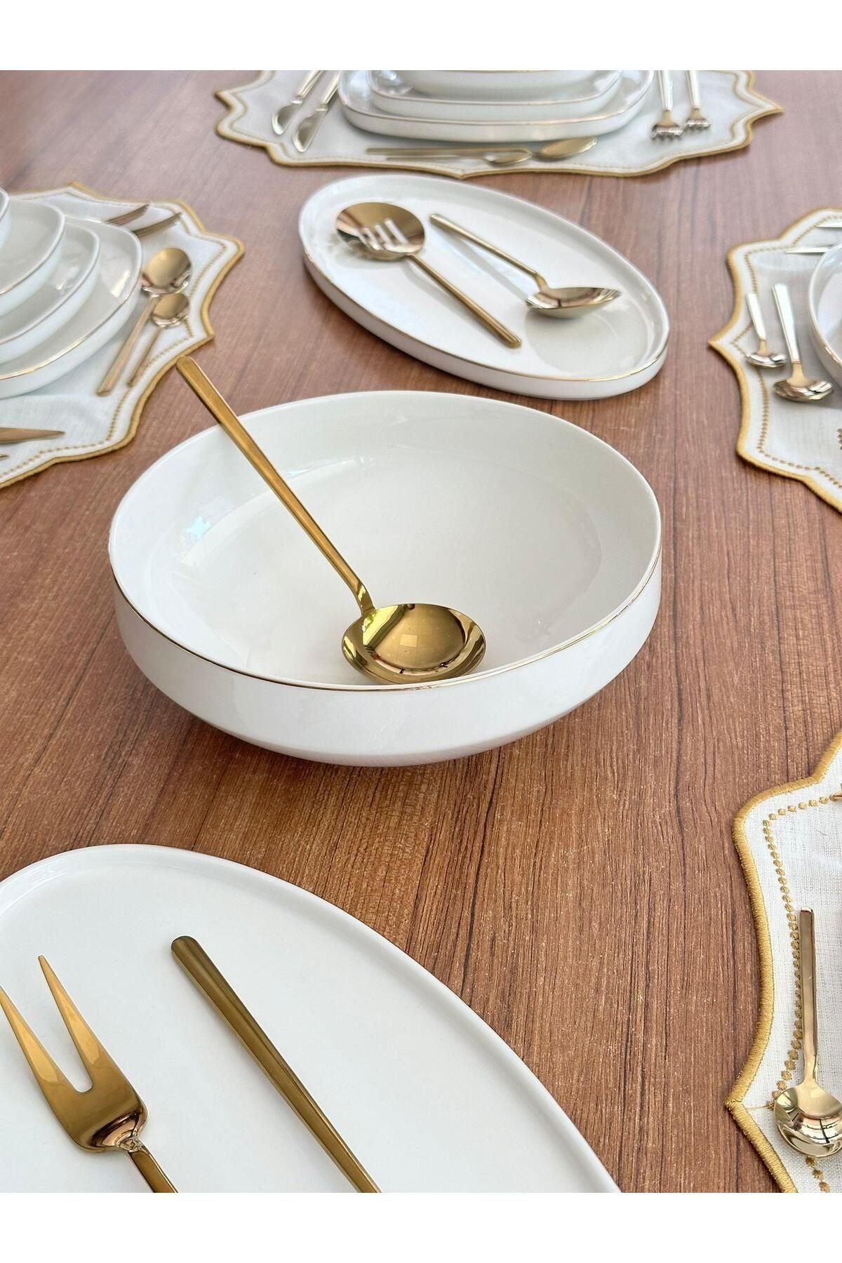 Yemek Takımı 80 Parça 6 Kişilik Ellie Gold