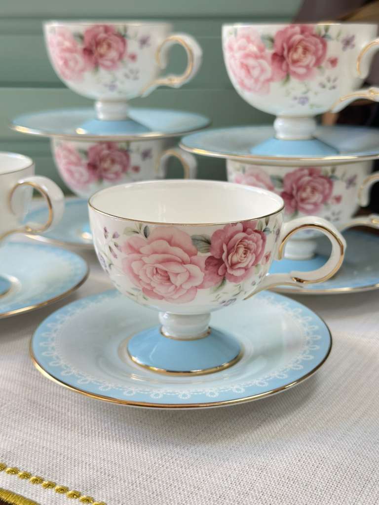 Türk Kahve Fincanı Veronica Azure 6 Kişilik 12 Parça