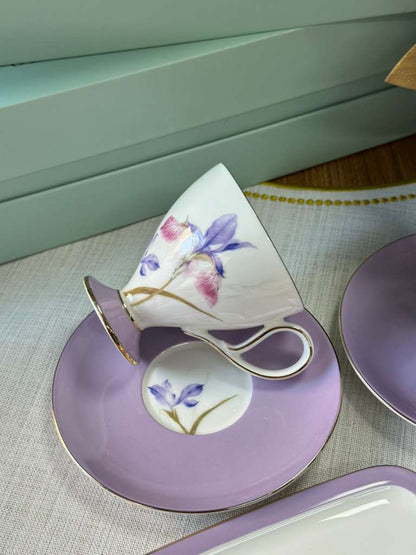 Türk Kahve Fincanı Veronica Flora 2 Kişilik 6 Parça / Lokumluk / Çerezlik