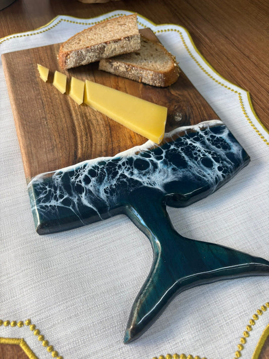 Okyanus Efektli Epoksi Kesme Tahtası /Sunum / Mutfak Gereçleri / Yüzgeç