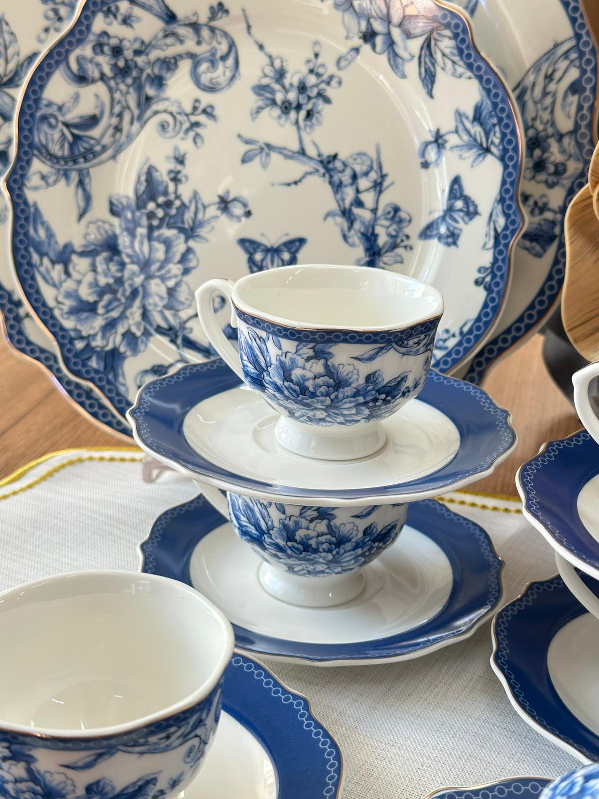 Türk Kahve Fincanı Blue Life 6 Kişilik 12 Parça