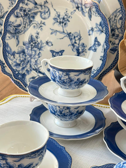Türk Kahve Fincanı Blue Life 6 Kişilik 12 Parça