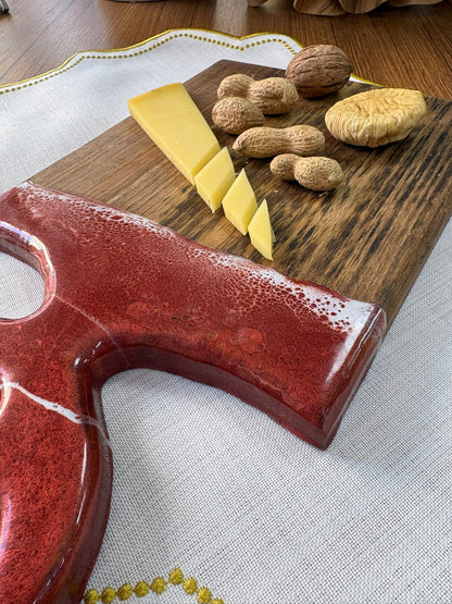 Yılbaşı Efektli Epoksi Kesme Tahtası /Sunum / Mutfak Gereçleri