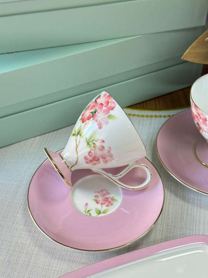 Türk Kahve Fincanı Veronica Blush 2 Kişilik 6 Parça / Lokumluk / Çerezlik