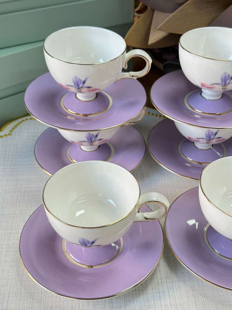 Türk Kahve Fincanı Veronica Flora 6 Kişilik 12 Parça