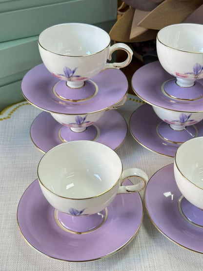 Türk Kahve Fincanı Veronica Flora 6 Kişilik 12 Parça