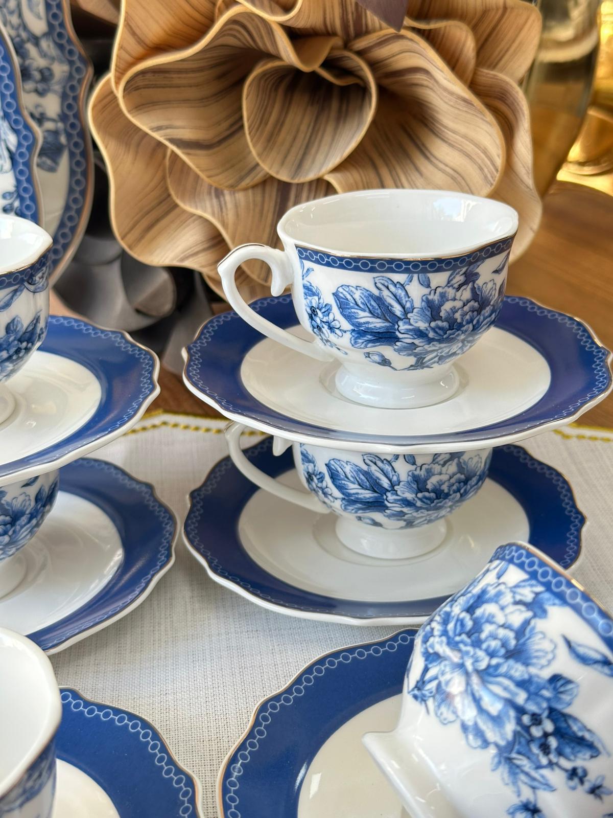 Türk Kahve Fincanı Blue Life 6 Kişilik 12 Parça