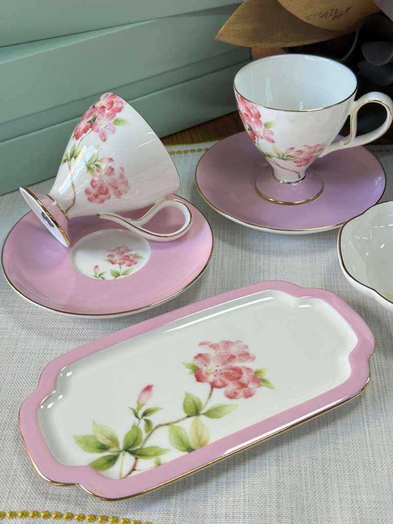 Türk Kahve Fincanı Veronica Blush 2 Kişilik 6 Parça / Lokumluk / Çerezlik