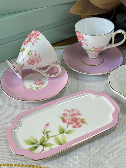 Türk Kahve Fincanı Veronica Blush 2 Kişilik 6 Parça / Lokumluk / Çerezlik