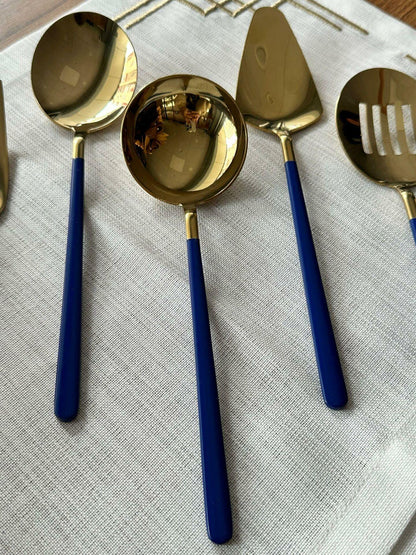 Allegra Blue Gold 5 Parça Sosluk Kepçe Seti