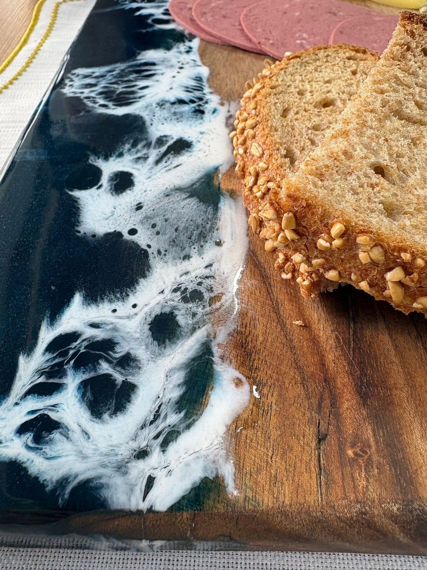 Okyanus Efektli Epoksi Kesme Tahtası /Sunum / Mutfak Gereçleri