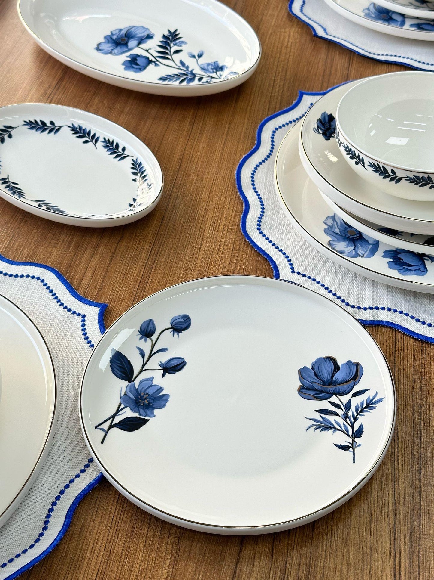 Yemek Takımı 55 Parça 12 Kişilik Blue Violet