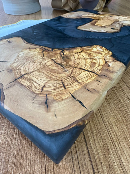 Ayaklı Dikdörtgen Epoksi Sunumluk Orta Boy / Dark / Orta Sunumluk