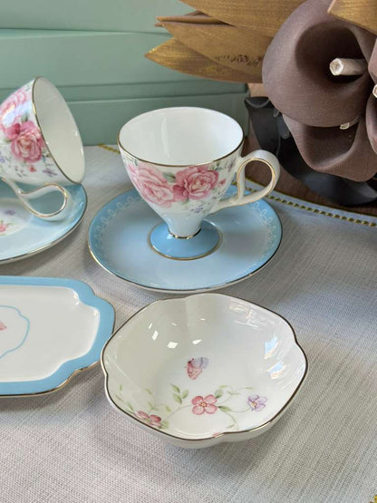 Türk Kahve Fincanı Veronica Azure 2 Kişilik 6 Parça / Lokumluk / Çerezlik