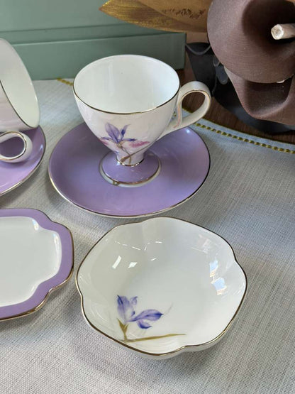 Türk Kahve Fincanı Veronica Flora 2 Kişilik 6 Parça / Lokumluk / Çerezlik