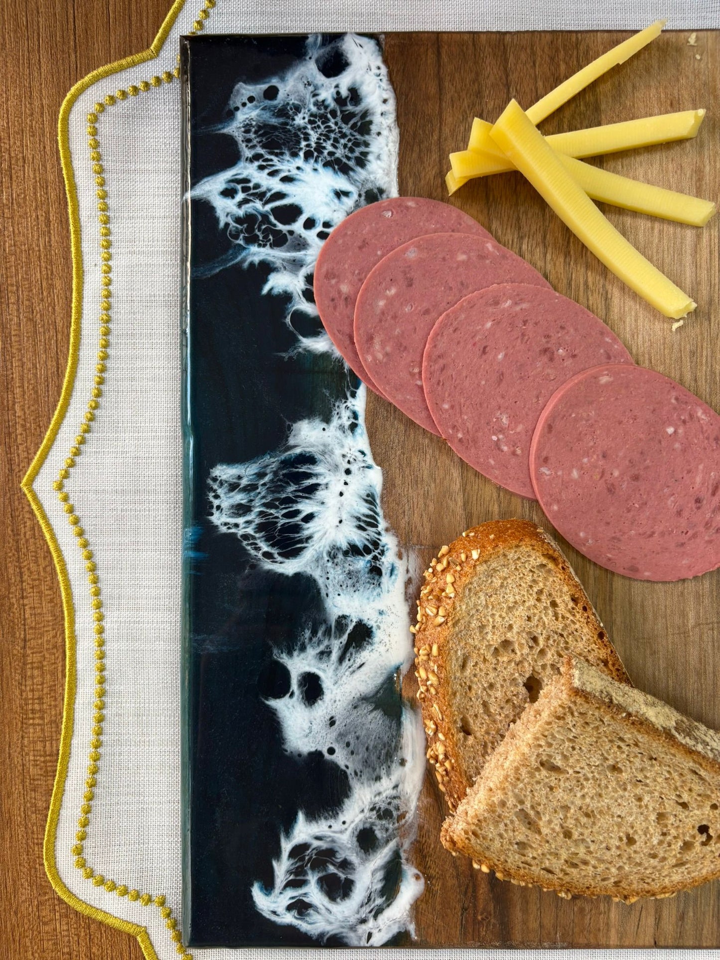 Okyanus Efektli Epoksi Kesme Tahtası /Sunum / Mutfak Gereçleri