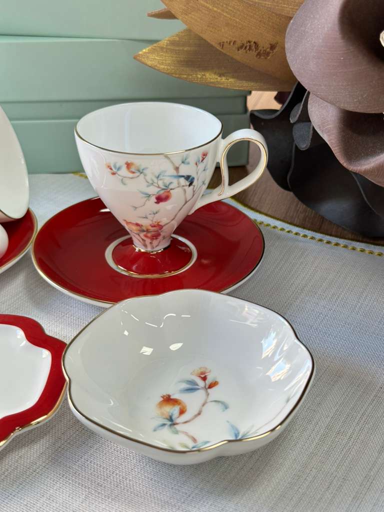 Türk Kahve Fincanı Veronica Amour 2 Kişilik 6 Parça / Lokumluk / Çerezlik