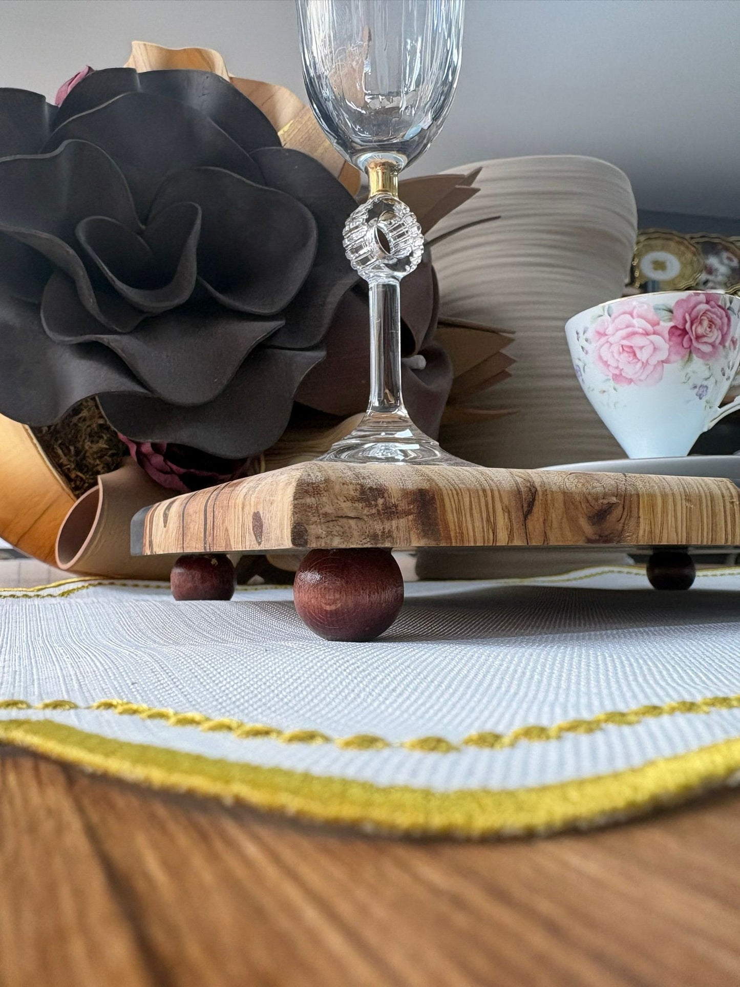 Ayaklı Dikdörtgen Epoksi Sunumluk Küçük Boy / Dark  / Orta Sunumluk