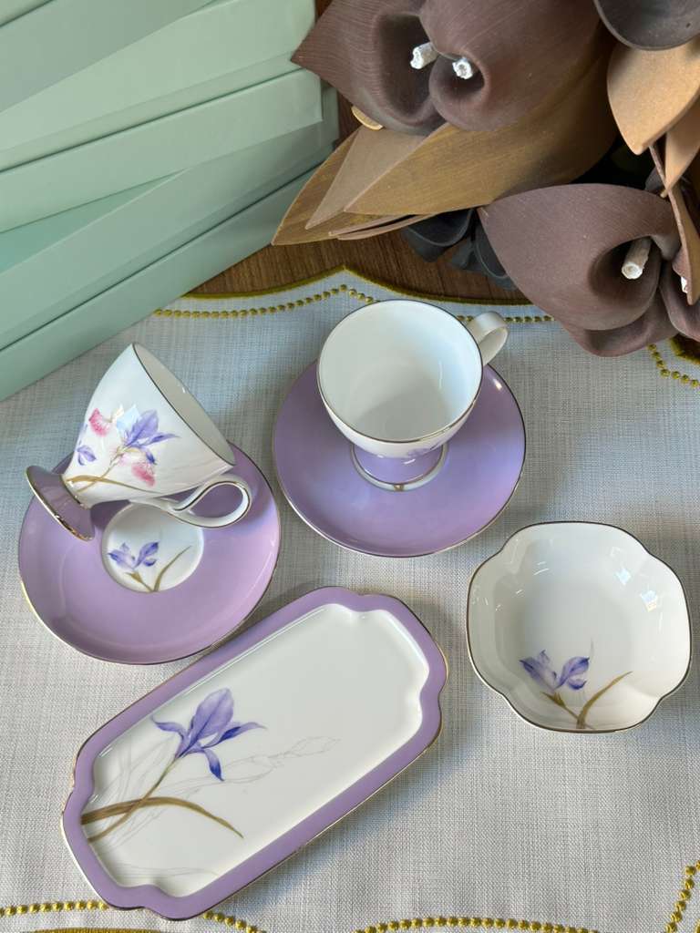 Türk Kahve Fincanı Veronica Flora 2 Kişilik 6 Parça / Lokumluk / Çerezlik