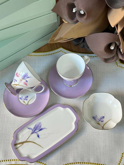 Türk Kahve Fincanı Veronica Flora 2 Kişilik 6 Parça / Lokumluk / Çerezlik