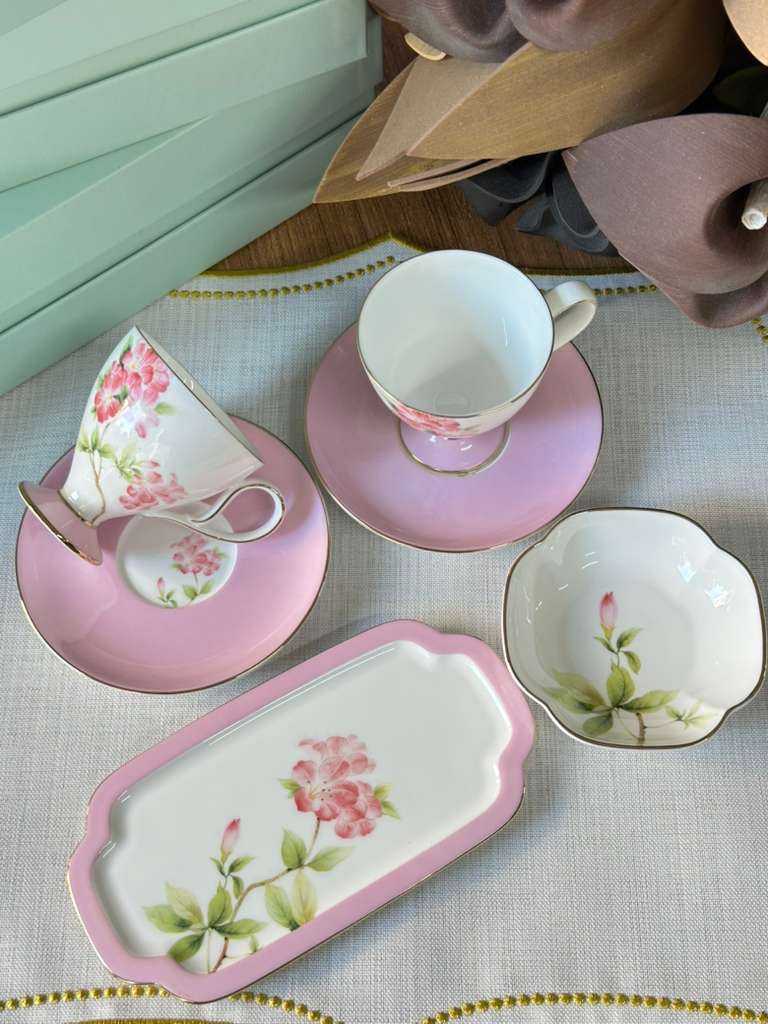 Türk Kahve Fincanı Veronica Blush 2 Kişilik 6 Parça / Lokumluk / Çerezlik