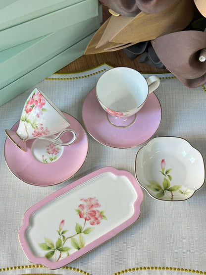 Türk Kahve Fincanı Veronica Blush 2 Kişilik 6 Parça / Lokumluk / Çerezlik