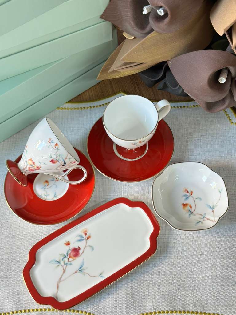 Türk Kahve Fincanı Veronica Amour 2 Kişilik 6 Parça / Lokumluk / Çerezlik