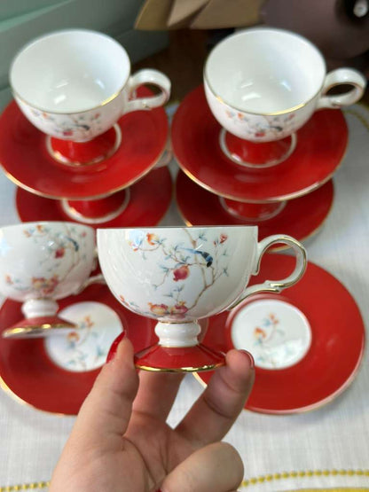 Türk Kahve Fincanı Veronica Amour 6 Kişilik 12 Parça