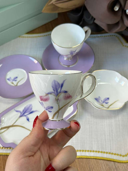 Türk Kahve Fincanı Veronica Flora 2 Kişilik 6 Parça / Lokumluk / Çerezlik