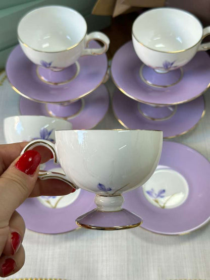 Türk Kahve Fincanı Veronica Flora 6 Kişilik 12 Parça