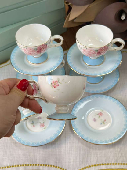 Türk Kahve Fincanı Veronica Azure 6 Kişilik 12 Parça