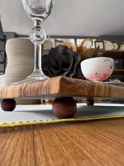 Ayaklı Dikdörtgen Epoksi Sunumluk Küçük Boy / Mavi / Orta Sunumluk