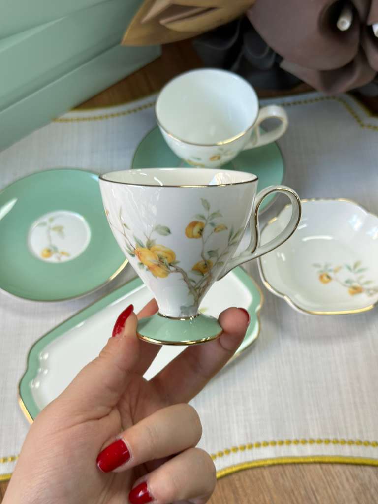 Türk Kahve Fincanı Veronica Mistral 2 Kişilik 6 Parça / Lokumluk / Çerezlik